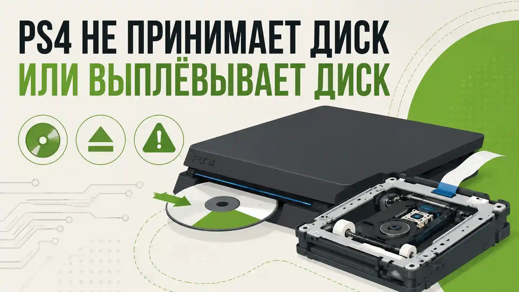 PS4 не принимает диск или выплёвывает диск — привод, ролики, лазер или плата