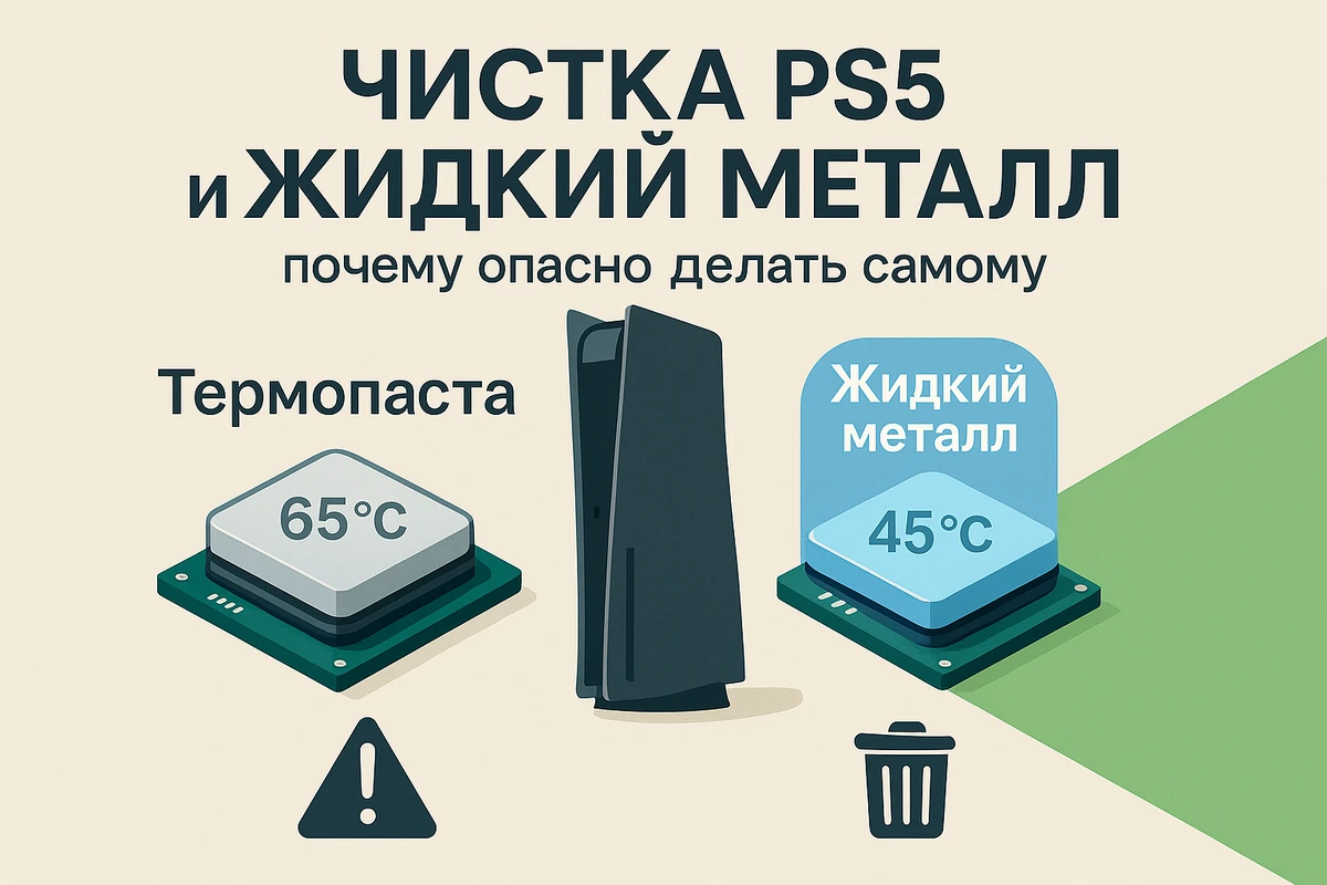 Чистка PS5 и жидкий металл — почему опасно делать самому
